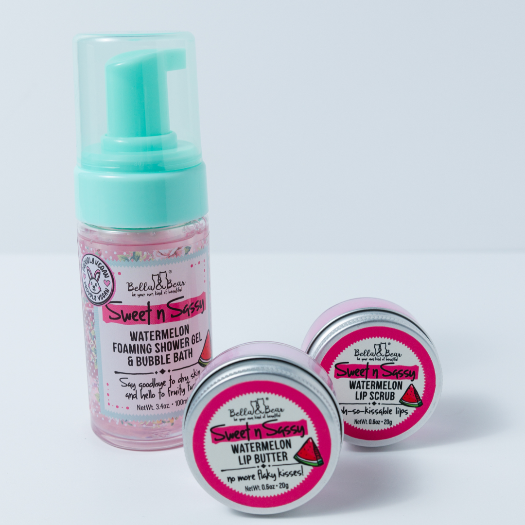 Sweet 'n' Sassy Mini Bath & Body Gift Set with Foaming Shower Gel & Lip Set
