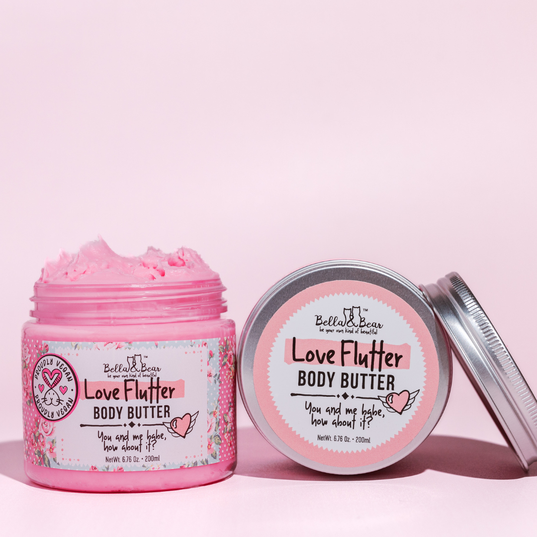 Love Flutter Gift Set | Body Scrub | Bath Soap | Body Butter - Valentines Gift Set