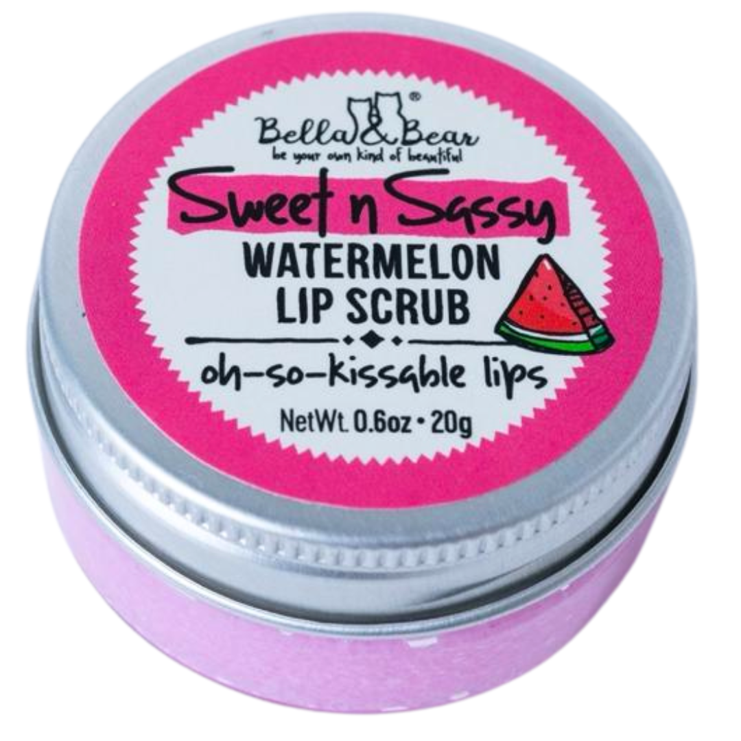 Sweet 'n' Sassy Watermelon Gift Set Foaming Body Wash & Bubble Bath, Body Scrub, Lip Butter & Lip Scrub