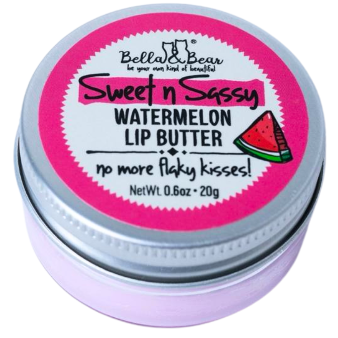 Sweet 'n' Sassy Watermelon Gift Set Foaming Body Wash & Bubble Bath, Body Scrub, Lip Butter & Lip Scrub