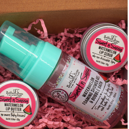 Sweet 'n' Sassy Mini Bath & Body Gift Set with Foaming Shower Gel & Lip Set
