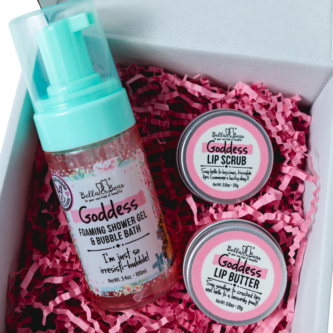 Goddess Tropical Scented 2 in 1 Foaming Shower Gel & Bubble Bath & Lip Care Set Gift Set