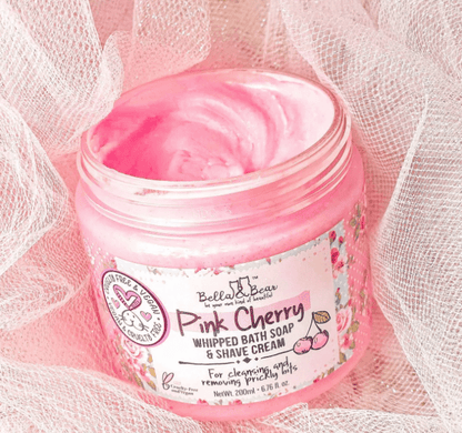 Bella and Bear Bath & Body Care Pink Cherry Whipped Bath Soap & Shave Cream 6.7oz X 12